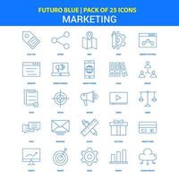iconos de marketing futuro azul 25 paquete de iconos vector