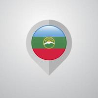 Map Navigation pointer with Karachay Chekessia flag design vector
