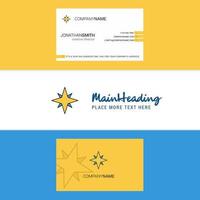 Beautiful Star Logo and business card vertical Design Vector