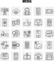 Media Line Icon for Web Print and Mobile UXUI Kit Such as Mobile Cell World Internet Mobile Cell Phone Mail Pictogram Pack Vector