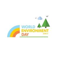 World Environment day card with light background and typography vector