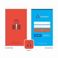 Company Key Splash Screen and Login Page design with Logo template Mobile Online Business Template vector