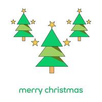 Merry Christmas card with white background and creative design vector