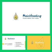 Water drop Logo design with Tagline Front and Back Busienss Card Template Vector Creative Design
