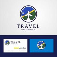 Travel Solomon Islands Creative Circle flag Logo and Business card design vector