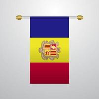 Andorra hanging Flag vector