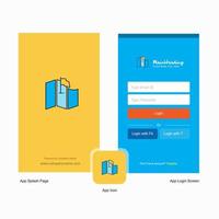 Company Map Splash Screen and Login Page design with Logo template Mobile Online Business Template vector