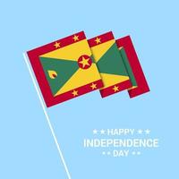 Grenada Independence day typographic design with flag vector