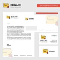 Infected folder Business Letterhead Envelope and visiting Card Design vector template