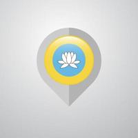 Map Navigation pointer with Kalmykia flag design vector