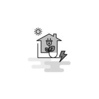 Electric power Web Icon Flat Line Filled Gray Icon Vector