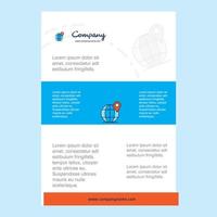 Template layout for Globe comany profile annual report presentations leaflet Brochure Vector Background
