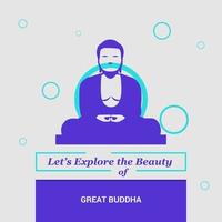 Lets Explore the beauty of Great Buddha Kamakura Japan National Landmarks vector