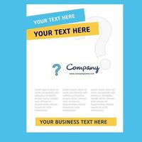 Question mark Title Page Design for Company profile annual report presentations leaflet Brochure Vector Background