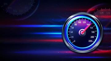 Vector realistic car speedometer background with space for text.