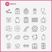 icono de línea de salud para impresión web y kit de uxui móvil, como el latido del corazón médico, el latido del corazón, el vector del paquete de pictogramas del hospital médico de pera de emergencia