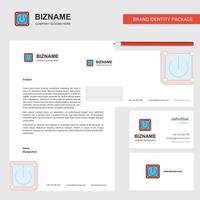 Power button Business Letterhead Envelope and visiting Card Design vector template