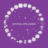 Artificial Intelligence Icon Set Infographic Vector Template