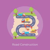 Trendy Road Construction vector