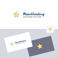 Star vector logotype with business card template Elegant corporate identity Vector
