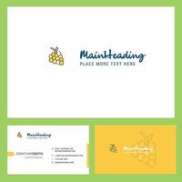 Grapes Logo design with Tagline Front and Back Busienss Card Template Vector Creative Design