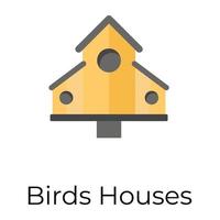 Trendy Bird House vector