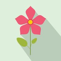 Pink flower icon, flat style vector