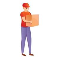 City parcel delivery icon, cartoon style vector
