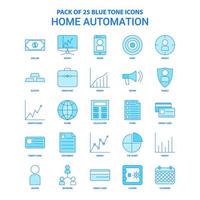 Home Automation Blue Tone Icon Pack 25 Icon Sets vector