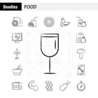icono dibujado a mano de alimentos para impresión web y kit uxui móvil, como comida de limón, fruta, salud, hamburguesa, bebida, comida rápida, paquete de pictogramas, vector
