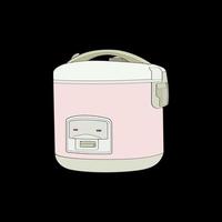 Rice cooker, magic jar, illustration vector, hand drawn art vector, outline art. vector