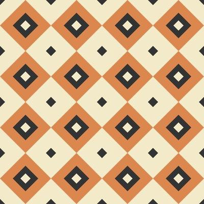 Retro vintage seamless vector geometric pattern. 70s retro print for fabric cover background