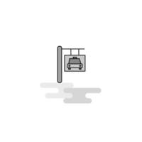 Traffic board Web Icon Flat Line Filled Gray Icon Vector