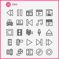 paquete de iconos de línea de video para diseñadores y desarrolladores iconos de director entretenimiento película video película película video vector multimedia