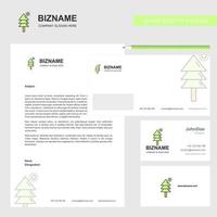 Tree Business Letterhead Envelope and visiting Card Design vector template