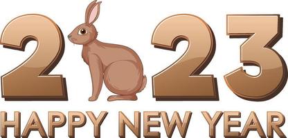 Happy new year 2023 rabbit year vector