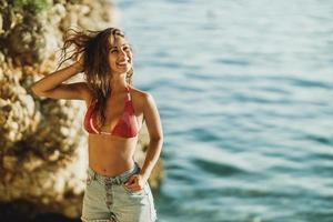 Woman Posing At The Beach photo