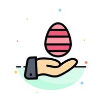 Hand Egg Easter Nature Abstract Flat Color Icon Template vector