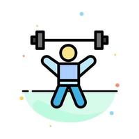 Athlete Athletics Avatar Fitness Gym Abstract Flat Color Icon Template vector