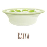 Raita food icon, cartoon style vector