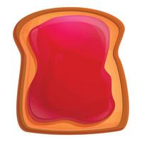 Berry jam toast icon, cartoon style vector