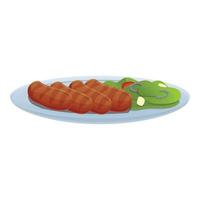 Greek sausage icon, cartoon style vector