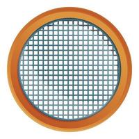 Top view sieve icon, cartoon style vector