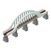 Train bridge icon, isometric style vector