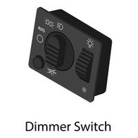 Dimmer switch icon, isometric style vector