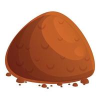 Cocoa powder icon, cartoon style vector