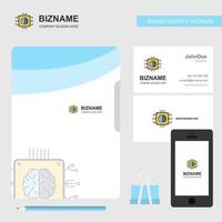 Processor Business Logo File Cover Visiting Card and Mobile App Design Vector Illustration