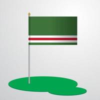 asta de la bandera de la república chechena de lchkeria vector