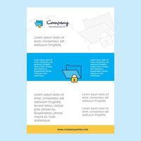 Template layout for Locked folder comany profile annual report presentations leaflet Brochure Vector Background