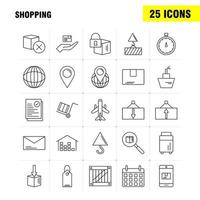 Shopping Line Icon for Web Print and Mobile UXUI Kit Such as Box Delivery Shipping Lock Cargo Delivery Package Shipping Pictogram Pack Vector